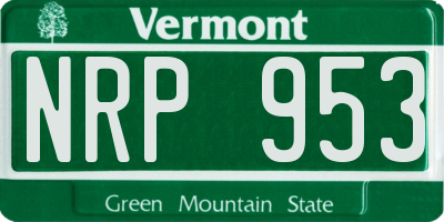 VT license plate NRP953