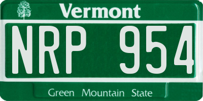VT license plate NRP954