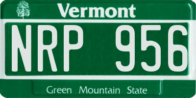 VT license plate NRP956