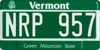 VT license plate NRP957