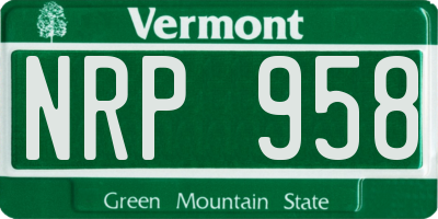 VT license plate NRP958