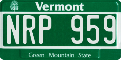 VT license plate NRP959