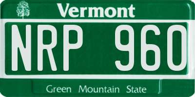 VT license plate NRP960