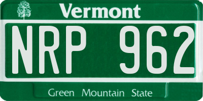 VT license plate NRP962