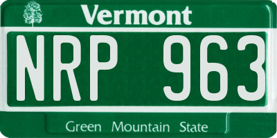 VT license plate NRP963