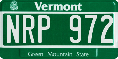 VT license plate NRP972