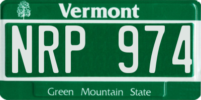 VT license plate NRP974