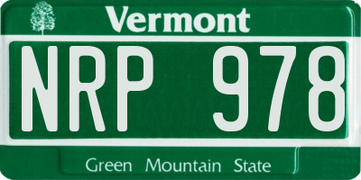 VT license plate NRP978