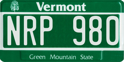 VT license plate NRP980