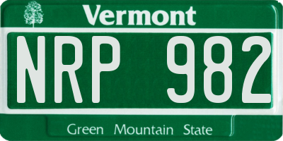 VT license plate NRP982