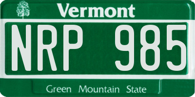 VT license plate NRP985