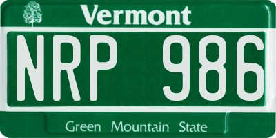 VT license plate NRP986