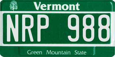 VT license plate NRP988