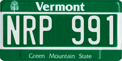 VT license plate NRP991