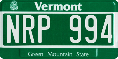 VT license plate NRP994