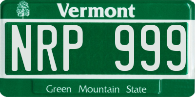 VT license plate NRP999