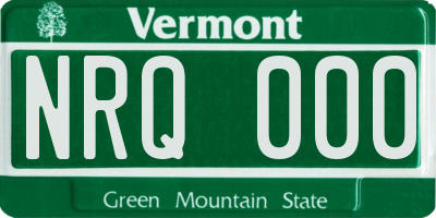 VT license plate NRQ000