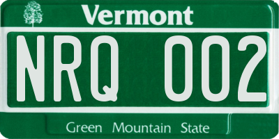 VT license plate NRQ002