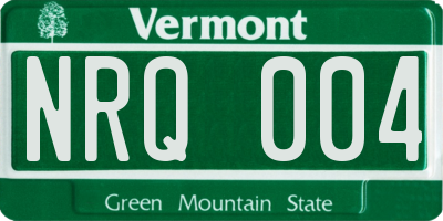 VT license plate NRQ004