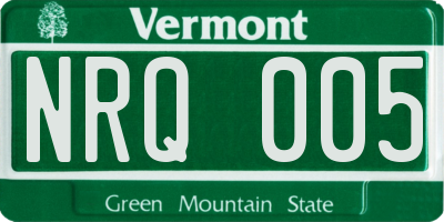VT license plate NRQ005