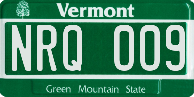 VT license plate NRQ009