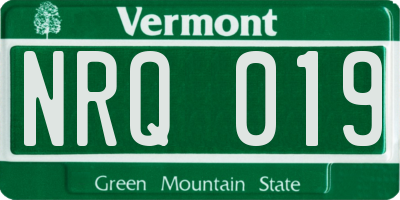 VT license plate NRQ019