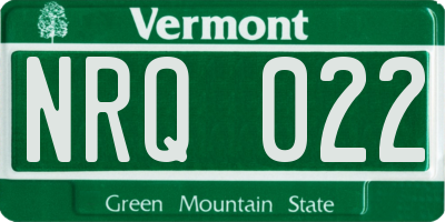 VT license plate NRQ022
