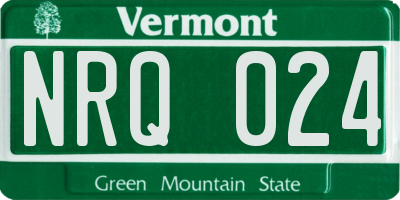 VT license plate NRQ024