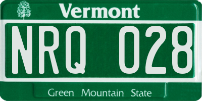 VT license plate NRQ028