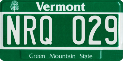 VT license plate NRQ029