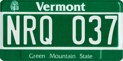 VT license plate NRQ037