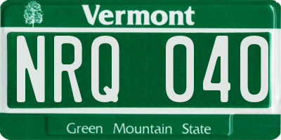 VT license plate NRQ040
