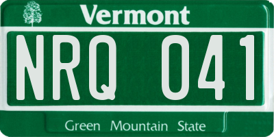VT license plate NRQ041