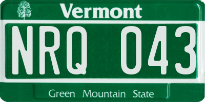 VT license plate NRQ043