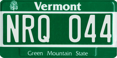VT license plate NRQ044