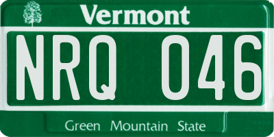 VT license plate NRQ046
