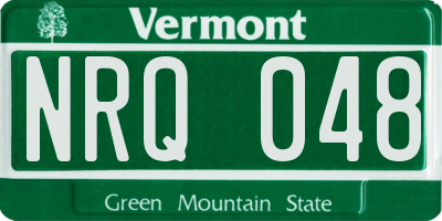 VT license plate NRQ048