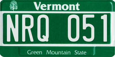 VT license plate NRQ051
