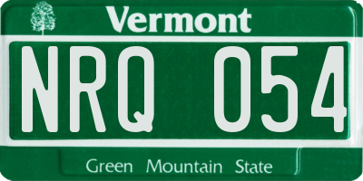 VT license plate NRQ054
