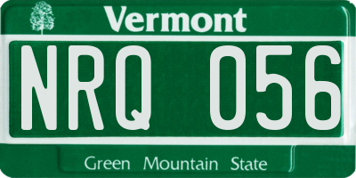 VT license plate NRQ056