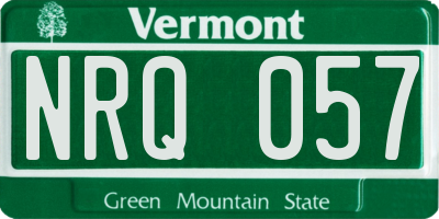 VT license plate NRQ057