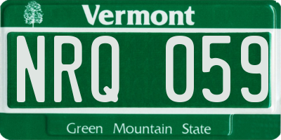 VT license plate NRQ059