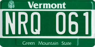 VT license plate NRQ061