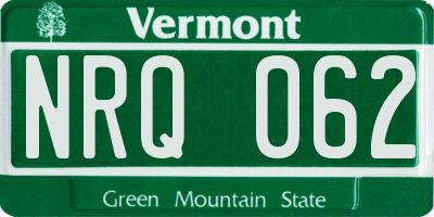 VT license plate NRQ062