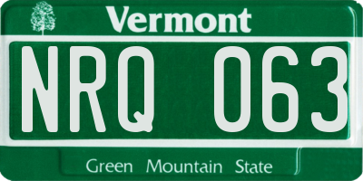 VT license plate NRQ063