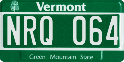 VT license plate NRQ064