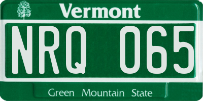 VT license plate NRQ065