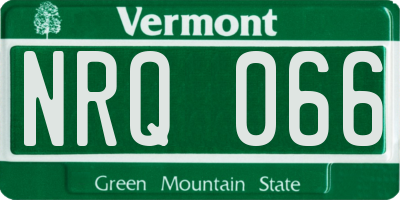 VT license plate NRQ066