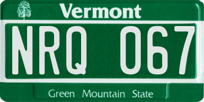 VT license plate NRQ067