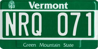 VT license plate NRQ071